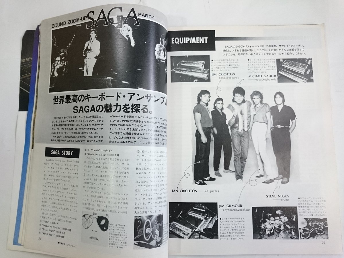 [W3585]「キーボードマガジン」1984年2月号 / ヤブレ有 表紙:坂本龍一 Keyboard magazine リットーミュージック SAGA フィリップ・グラス他_画像7