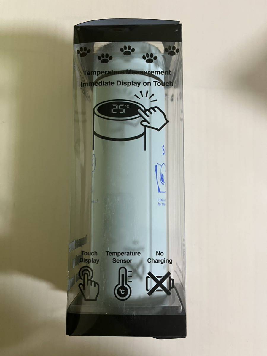 * SNOOPY temperature sensor attaching stainless steel bottle ( blue color ) * unused stainless steel bottle flask 500ml