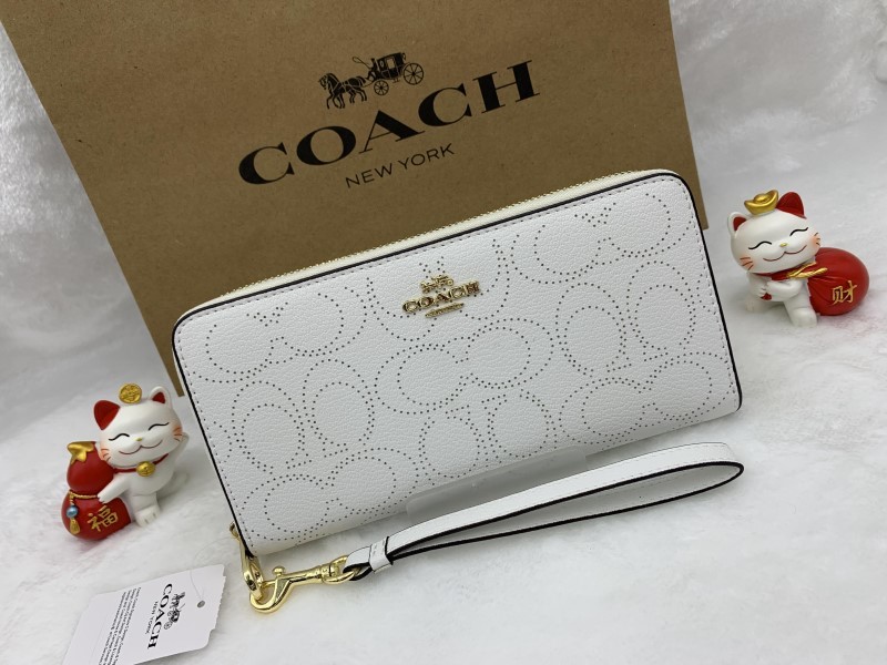 新品 COACH コーチ 長財布 ロングジップ チョーク ホワイト C4715 - 長財布