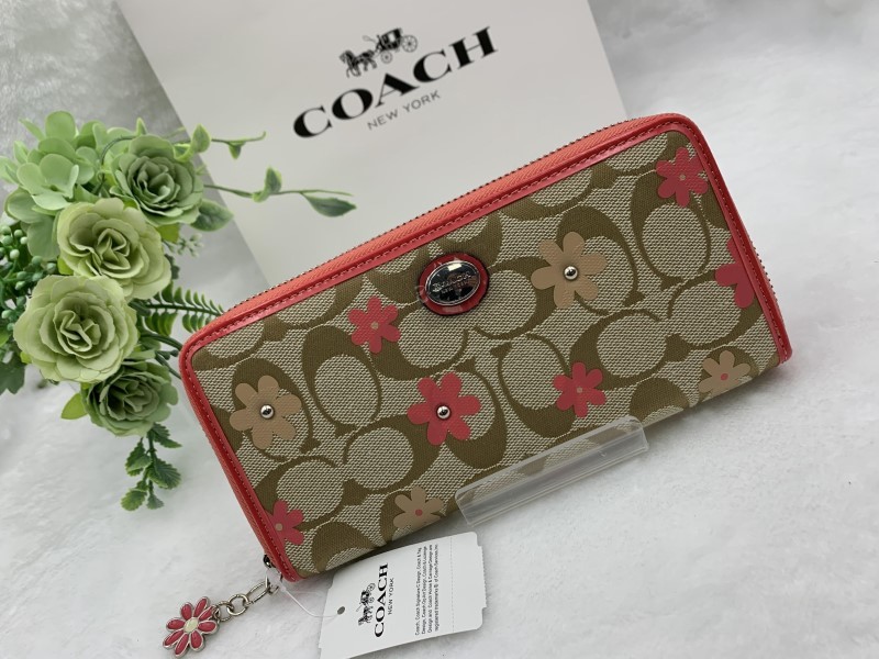 コーチ COACH 長財布 財布 シグネチャー フローラル ジップアラウンド