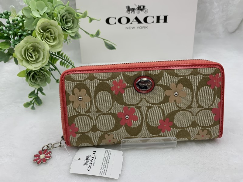 コーチ COACH 長財布 財布 シグネチャー フローラル ジップアラウンド