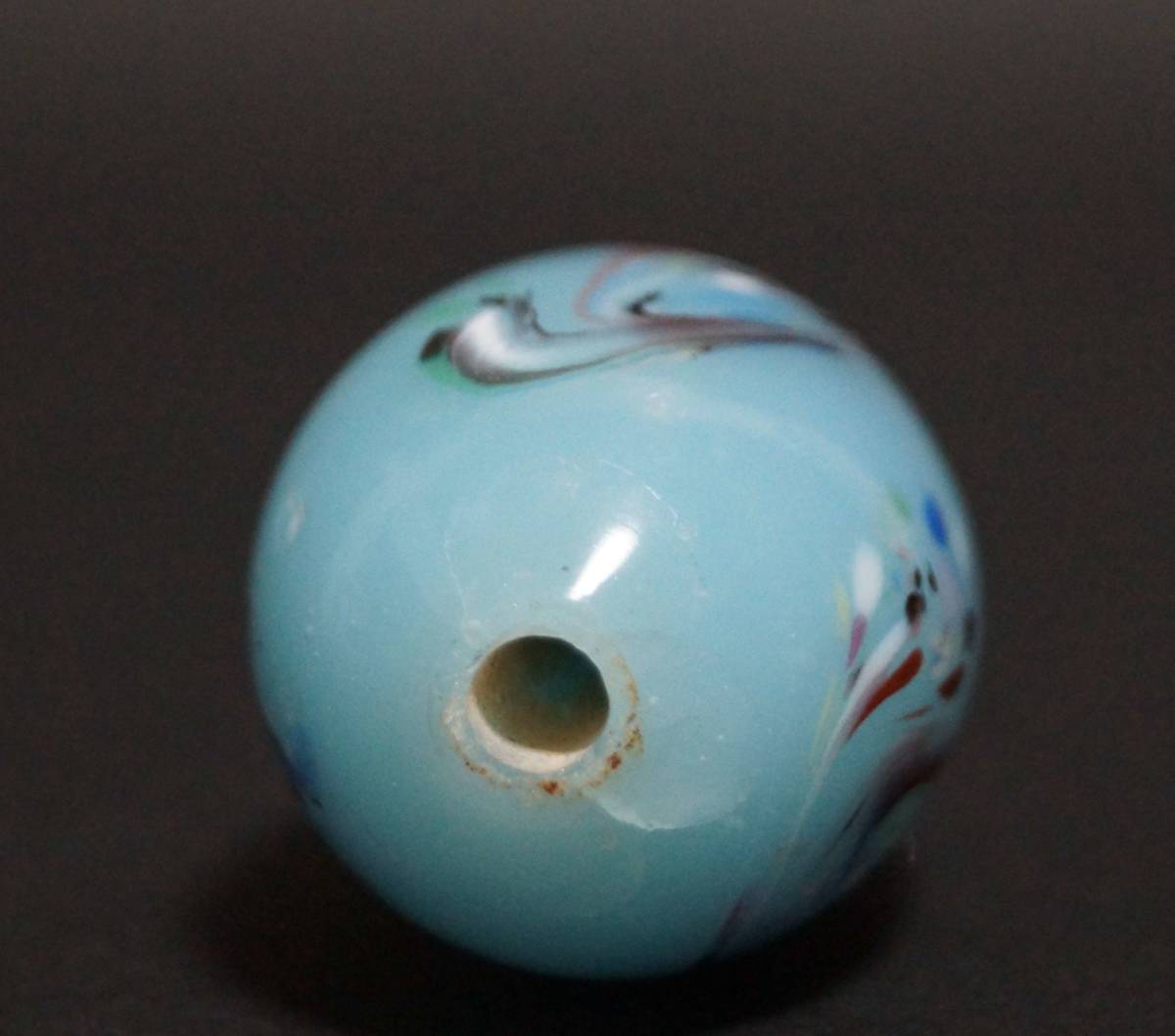 [.] glass made dragonfly tea caddy type .. sphere netsuke .. thing ornament * era thing *s60123