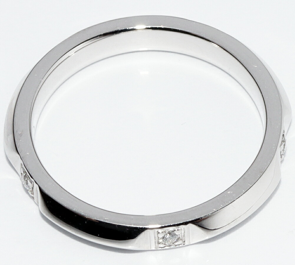 ティファニー 指輪 Pt950 ダイヤ5P(0.05ct) トゥルーバンドリング 幅2.5ミリ