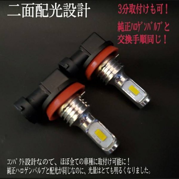 車検対応 イエロー 黄色　スズキ エブリィワゴン DA17W H27.2～ フォグランプ用 H16 LED　バルブ 2個セット_画像4