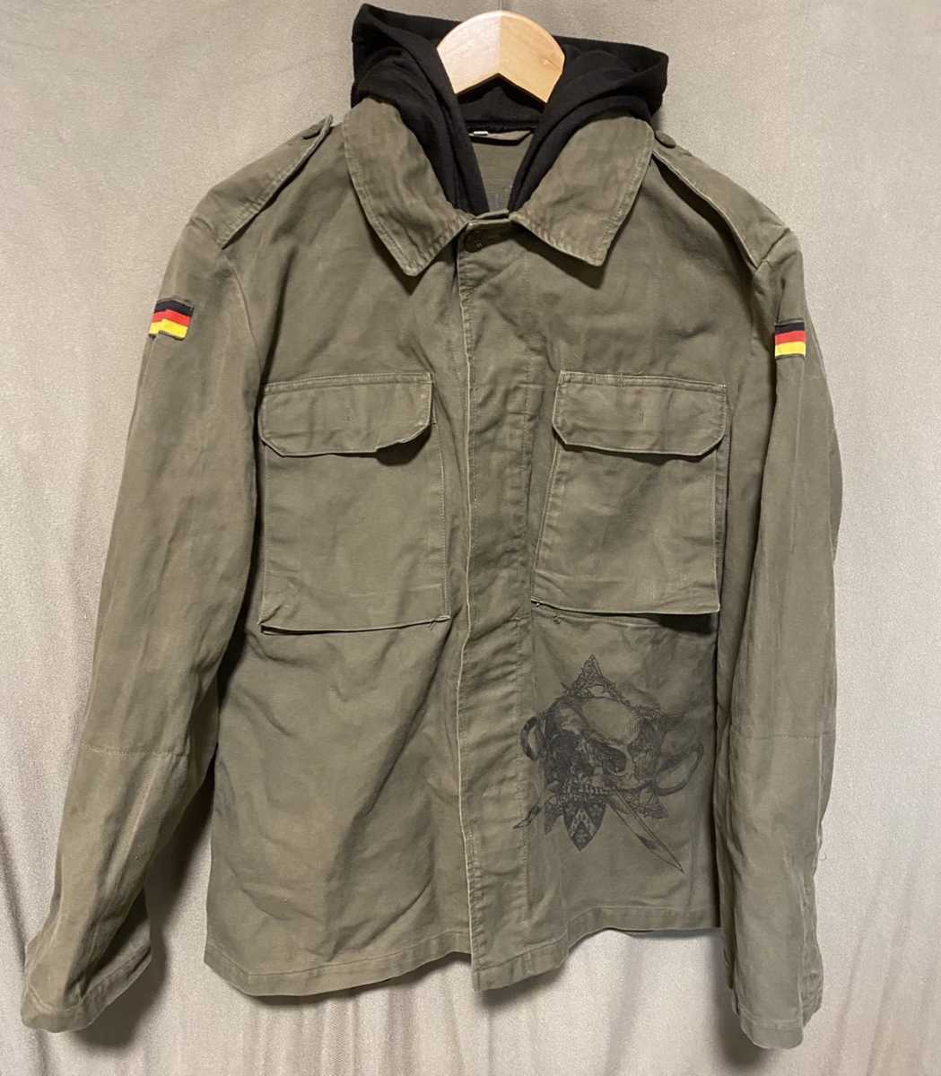 ミリタリー ジャケット ドイツ軍 どくろ スカル　カーキー 3 ビンテージ フィールドジャケット vintage German military field jacket M_画像2