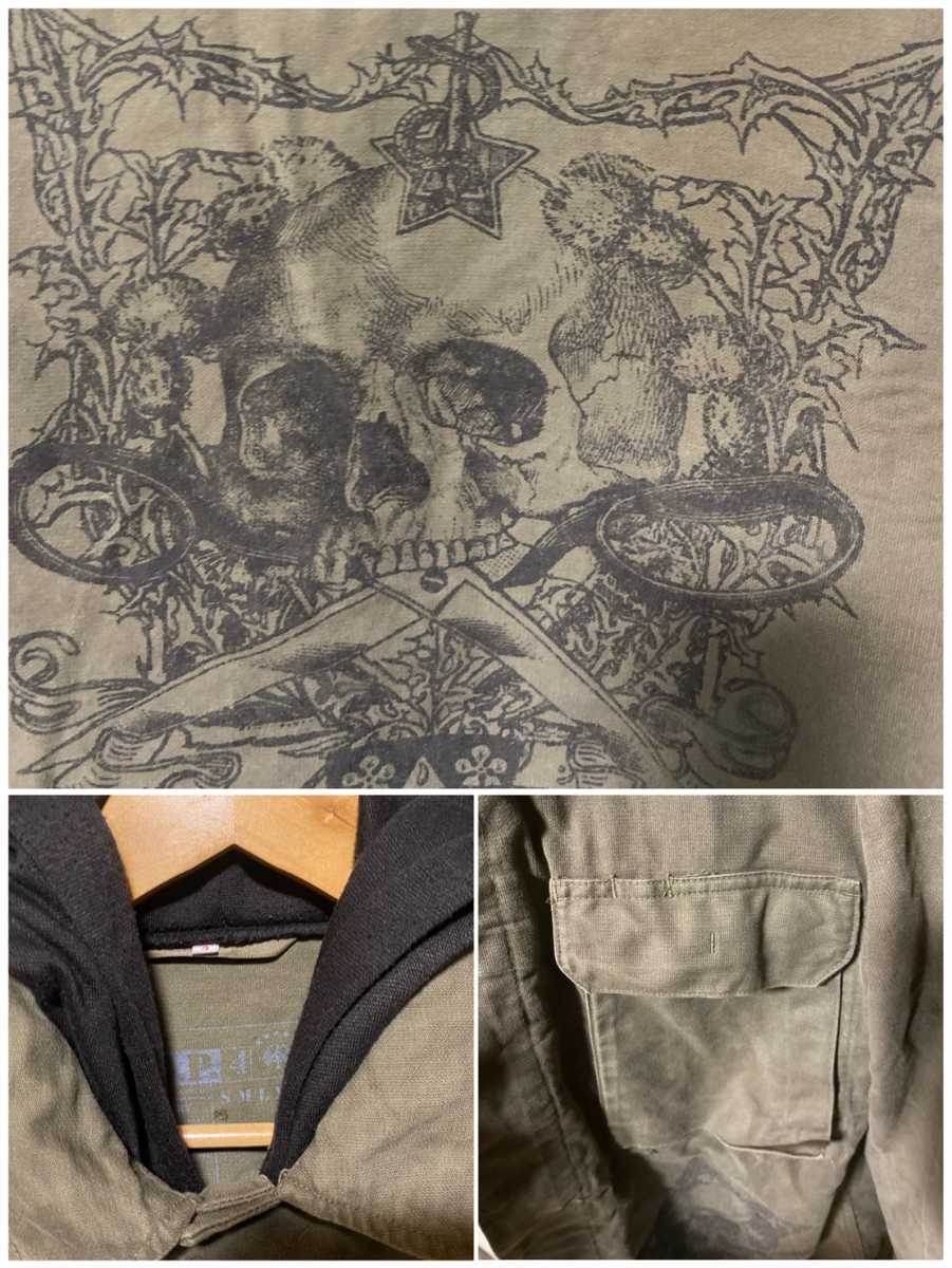 ミリタリー ジャケット ドイツ軍 どくろ スカル　カーキー 3 ビンテージ フィールドジャケット vintage German military field jacket M_画像6