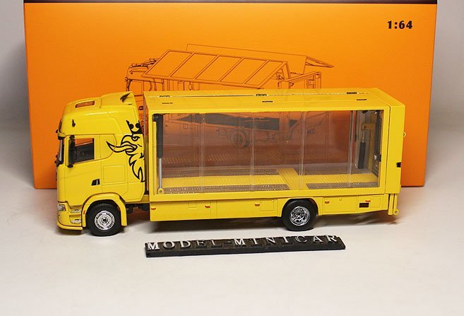 ▲超希少！Yellow！限定品！GCD 1/64 Scania S 730 Enclosed Double Deck tow trucks トラック 全金属 S730