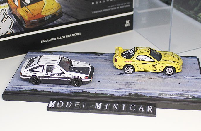 ▲超希少！2点！世界限定！TM 1/64 TOYOTA モデラーズ イニシャルD 頭文字D AE86 アテンザ MAZDA RX-7 RX7 FD スプリンタートレノ_画像4