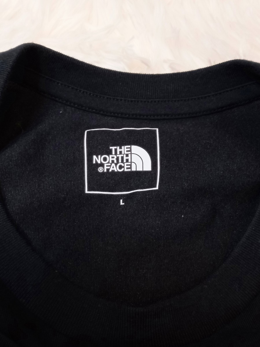 ザ・ノースフェイス THE NORTH FACE レディース 半袖 Tシャツ 黒 ブラック Lサイズ ロゴ 古着 美品 NTW32201A_画像4