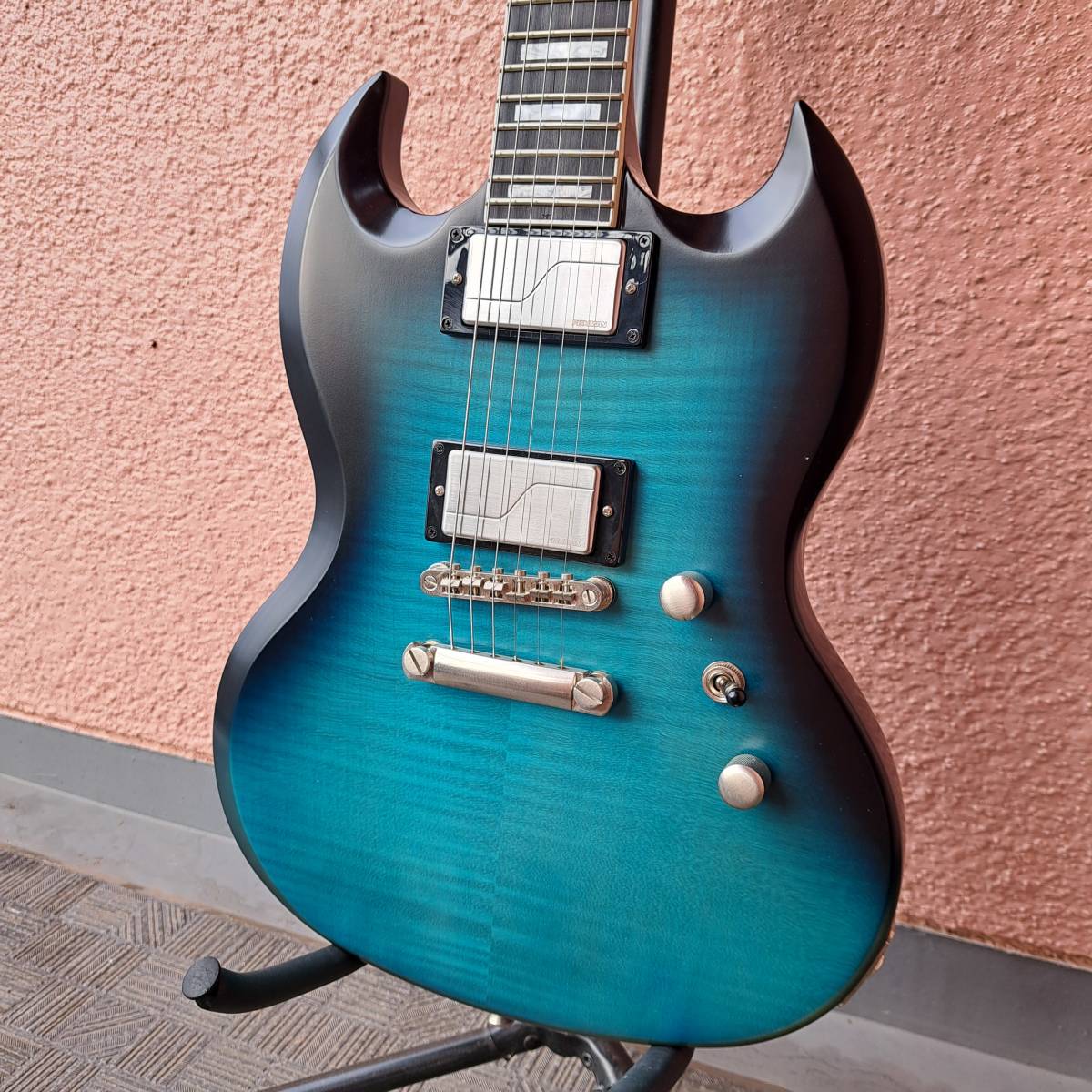 ■Epiphone SG Prophecy エピフォン プロフェシー 美品 Blue Tiger Aged Gloss 24F Ebony エボニー指板 Gibson ギブソン_画像7