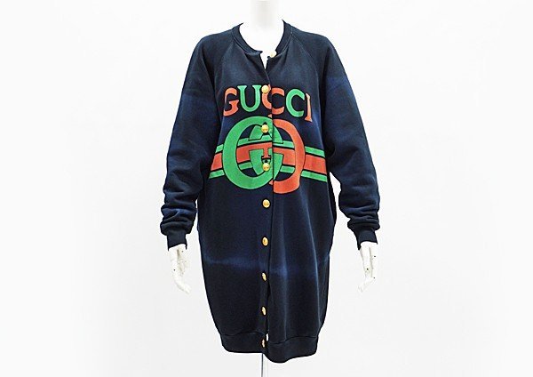 ◆【GUCCI グッチ】ロゴプリント スウェットコート 572807 XXS_画像1