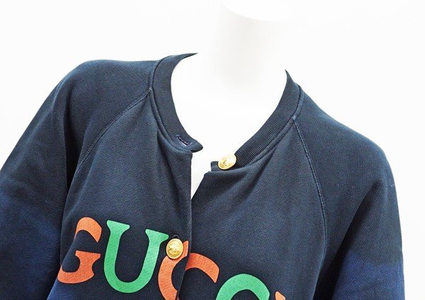 ◆【GUCCI グッチ】ロゴプリント スウェットコート 572807 XXS_画像3