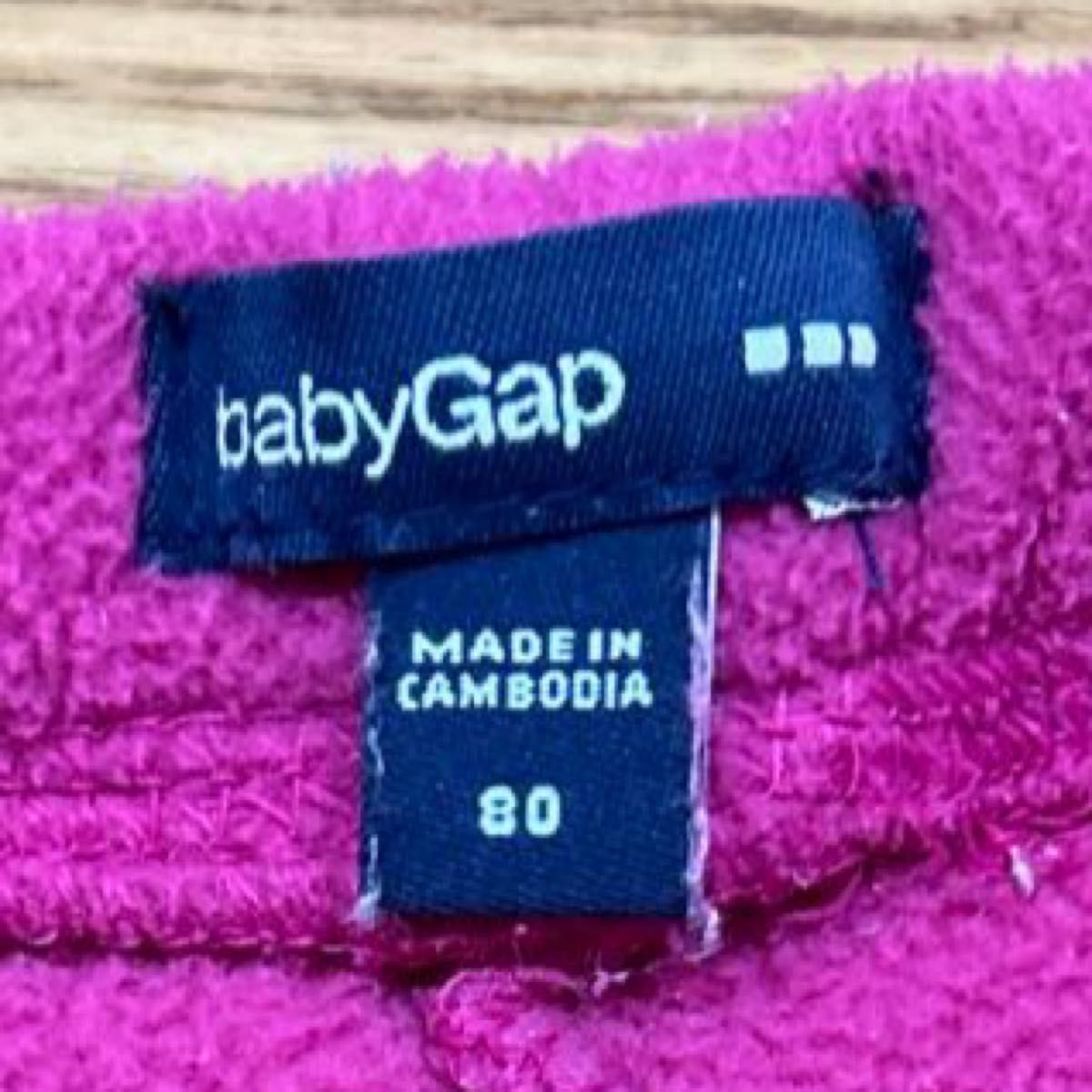 【baby GAP】(USED)フリース素材 ピンク&ドット柄 レギンス 2枚セット 80cm スパッツ