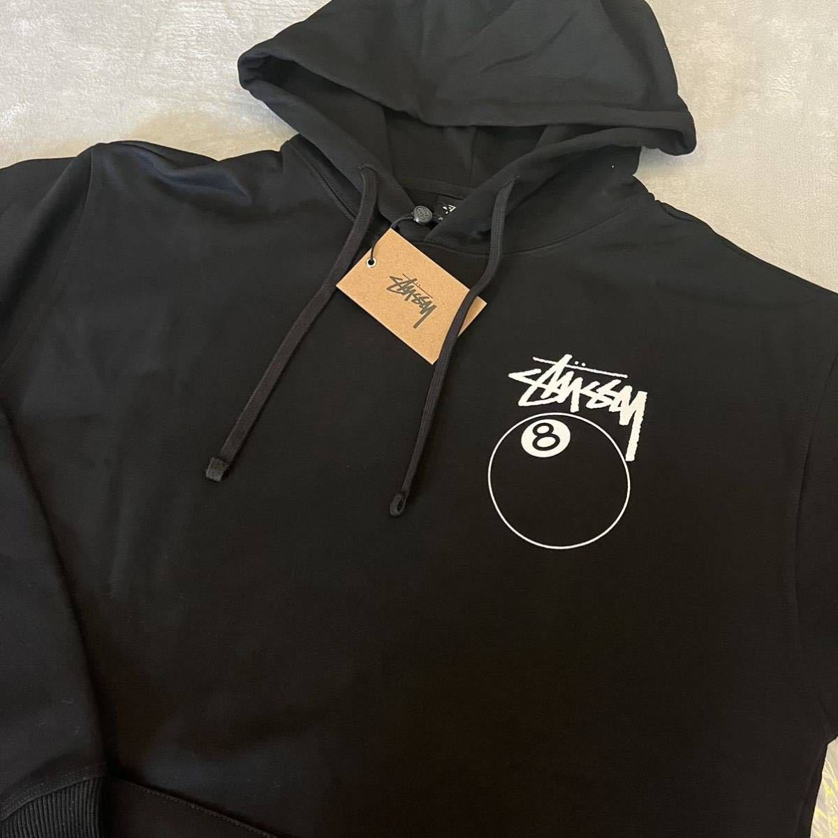 送料無料 stussy ステューシー 8BALL 黒 パーカー スウェットパーカー 8ボール メンズ レディース XL_画像6