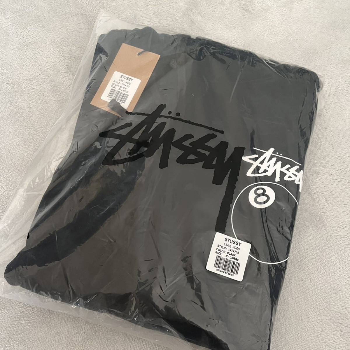 送料無料 stussy ステューシー 8BALL 黒 パーカー スウェットパーカー 8ボール メンズ レディース XL_画像9