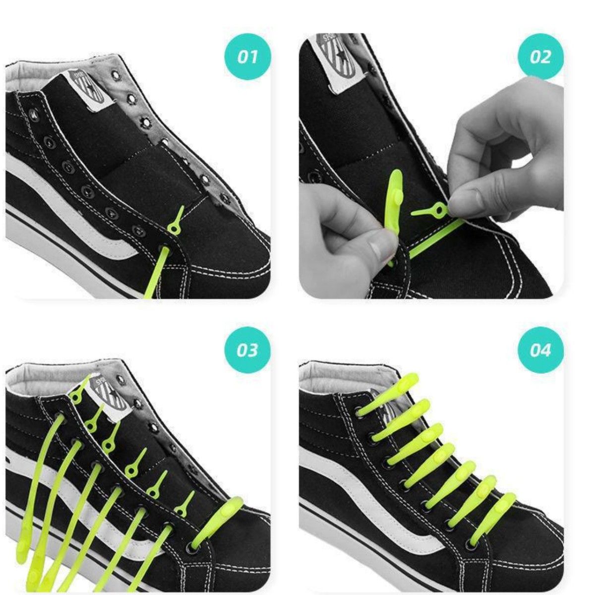 結ばない 靴紐 レッド シリコンゴム 伸縮 ゴム カラフル 紐 簡単に 取り付け 子どもから 大人まで オリジナルの 靴になる！