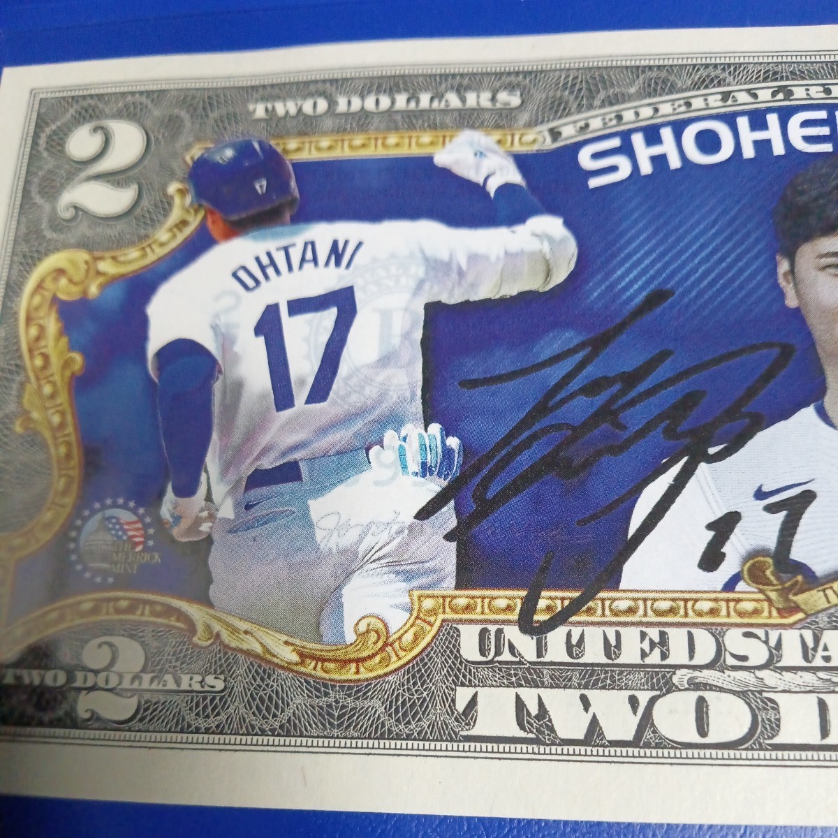 大谷翔平 ドジャース MLB公式商品 サイン アメリカ 限定2ドル紙幣 SHOHEI OHTANI Shotime LA DODGERS USA 証明書&ホルダー付_画像4