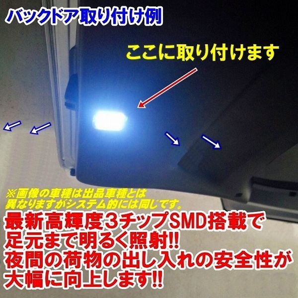 (P) 爆光ラゲッジ ハリアー60系全車 増設用LEDランプ　安全便利　暗かったラゲッジスペースが明るく便利に_画像2