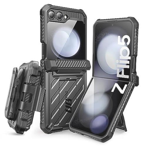 即決 SUPCASE Galaxy Z Flip 5 5G (2023) ケース 保護カバー 米軍MIL規格取得 スタンド付き 耐衝撃 ベルトクリップ付き付属 分離式