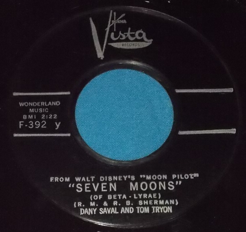 ☆7inch EP★US盤●DANY SAVAL AND TOM TRYON/ダニー・サヴァル＆トム・トライオン「Seven Moons」映画「Moon Pilot」主題歌!●_画像2