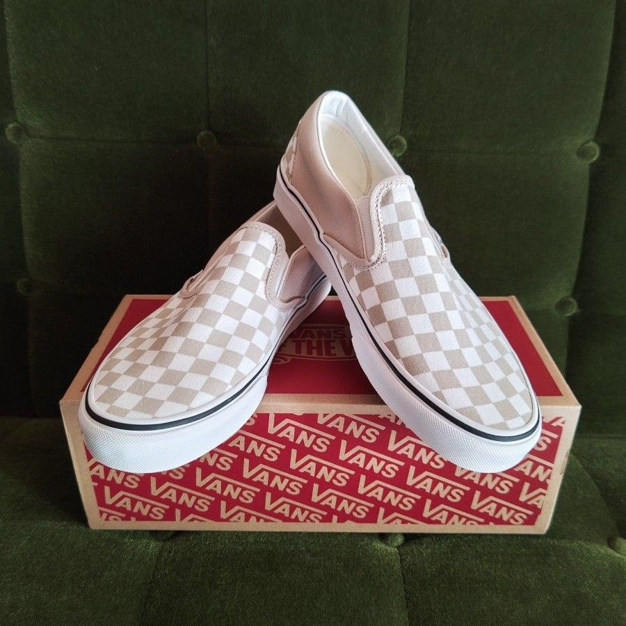 バンズ スリッポン VANS SLIPON チェッカー ベージュ 27.0cm