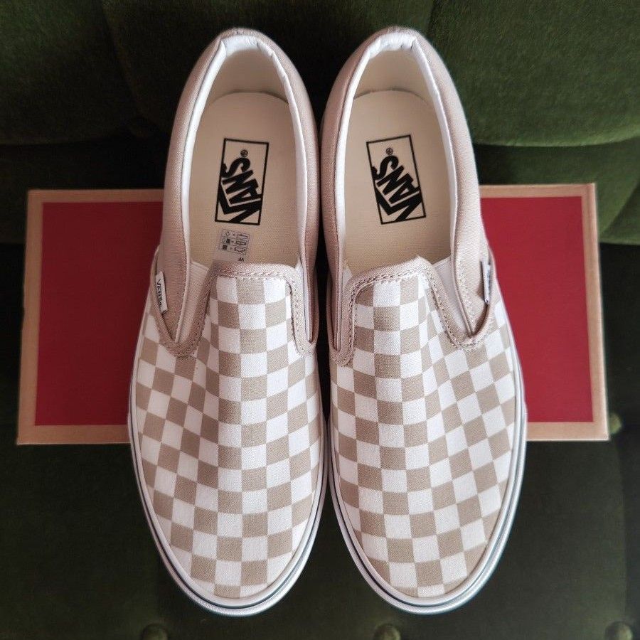 バンズ スリッポン VANS SLIPON チェッカー ベージュ 27.0cm