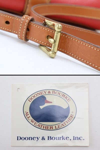 2401-69du- knee & Burke shoulder bag pochette DOONEY&BOURKE leather made red × Camel flap 