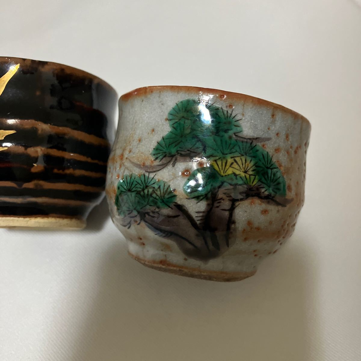 【中古】九谷焼 秋峰 酒器 ぐい呑 猪口 3つまとめ売り_画像4