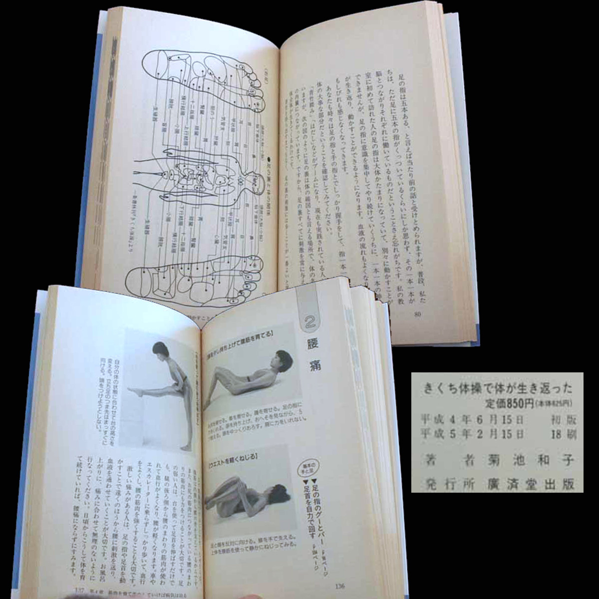 きくち体操で体が生き返った 奇跡のきくち体操 鍛えない頑張らない本当の健康法 肩こり 腰痛 便秘 頭痛 耳鳴 生理痛 不眠症 失禁 側湾症_A:足の裏は体の縮図　2腰痛　奥付