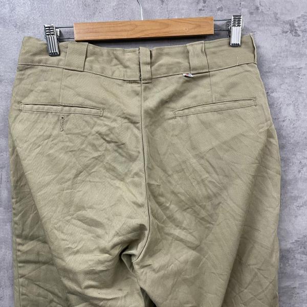 【中古】Dickies デザートサンド ベージュ ジップフライ 厚手 ワークパンツ 32×36 実寸W31in USA 海外輸入 古着 S220213-N255_画像4