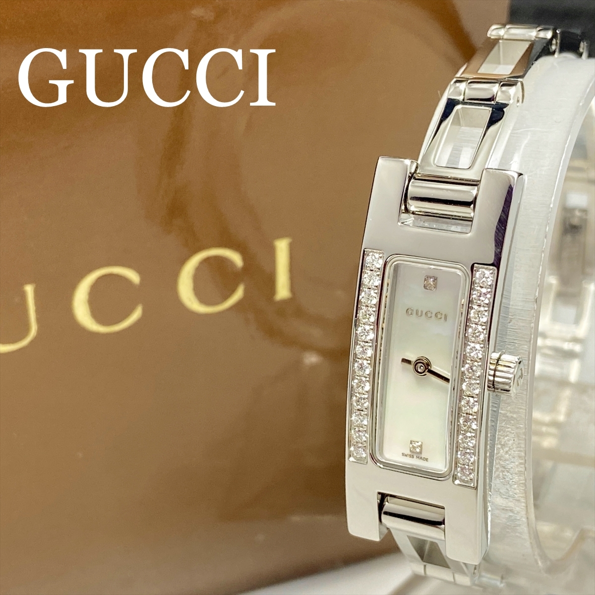 新品仕上 新品電池 グッチ GUCCI 3900L ダイヤモンド ヘゼル 26P 新品仕上 新品電池 グッチ GUCCI 3900L ダイヤモンド ヘゼル 26P