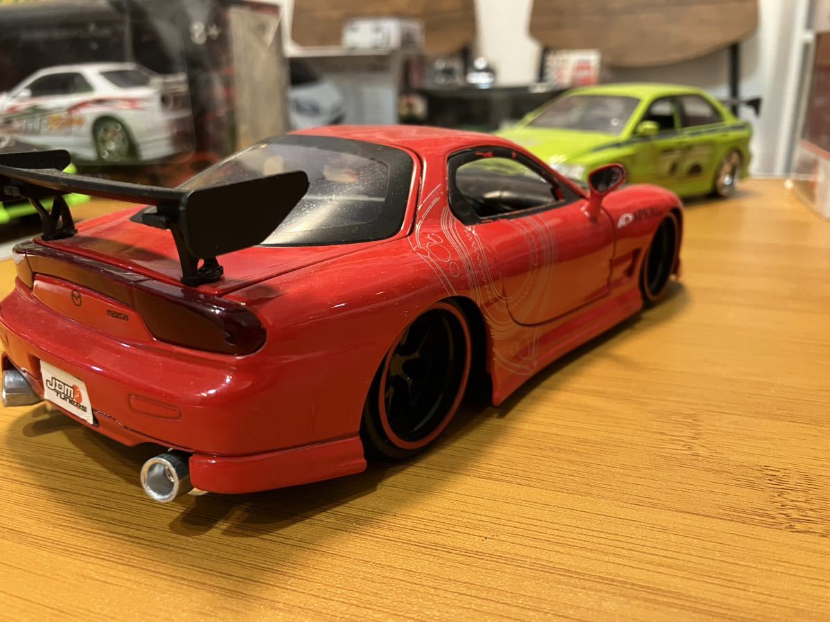 JADATOYS 1/24 マツダ RX-7 FD スポコン ワイルドスピード風 アペックス シャコタン 改造車 現状売り 箱無し ミニカー_画像2