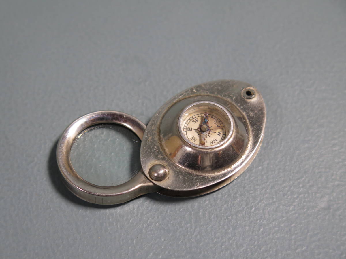 ⑥方位磁石 方位磁針 ルーペ付き 日本製 当時物 オキュパイドジャパン 古い 古道具 _画像3