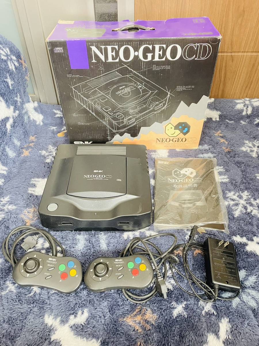 ネオジオ NEO-GEO CD 本体 CD-T01 コントローラー ケーブル 説明書 通電確認済 ジャンク品_画像1