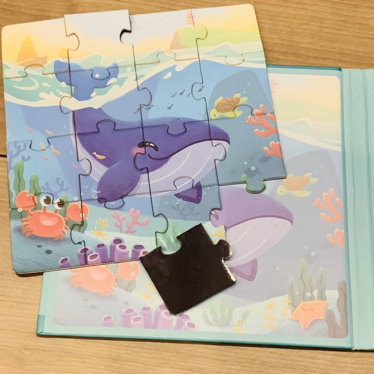 パズル　マグネットパズルブック　3作セット　知育玩具　3歳　海の動物_画像3