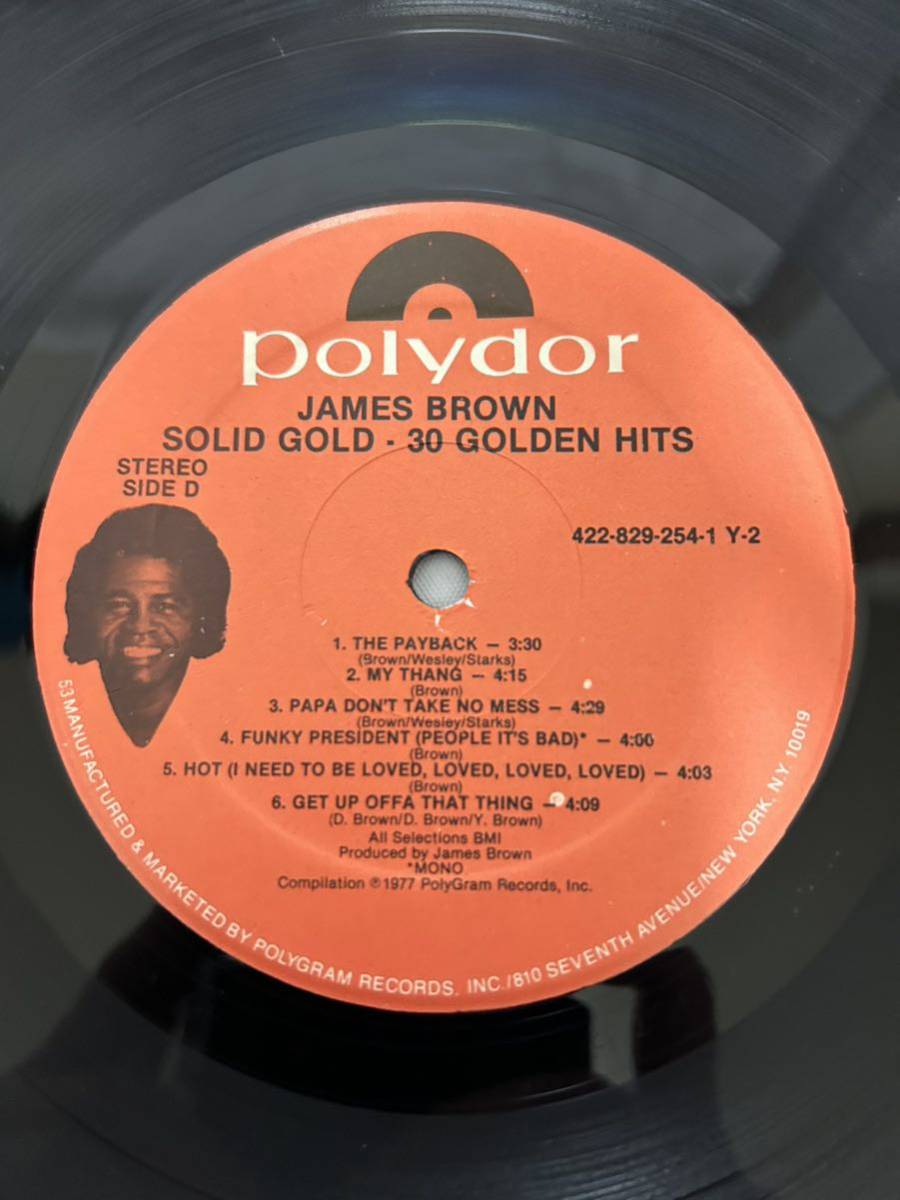 ◎R120◎LP レコード James Brown ジェームス・ブラウン/Solid Gold 30 Golden Hits/US盤 2枚組_画像8