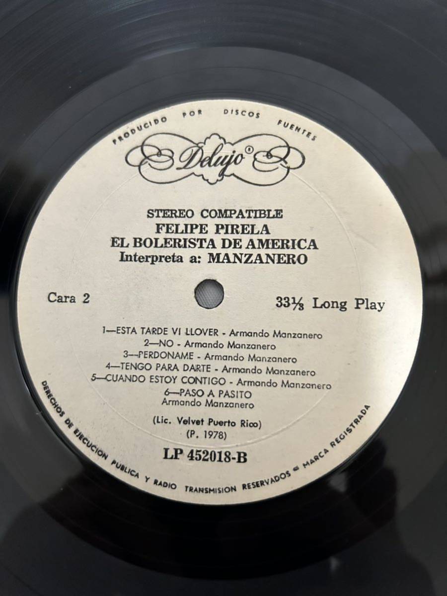 ◎R303◎LP レコード Felipe Pirela El Bolerista De Amrica Interpreta a: Manzanero/LP 452018/コロンビア盤_画像6