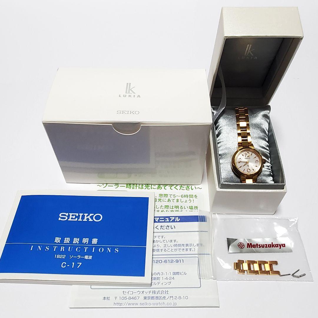 SEIKO セイコー ルキア 1B22-0AK0 ソーラー電波腕時計 ゴールド SEIKO セイコー ルキア 1B22-0AK0 ソーラー電波腕時計 ゴールド