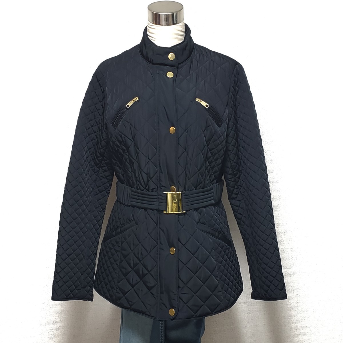 LAURA ASHLEY ローラアシュレイ 中綿 キルティングコート ジャケット ブラック サイズUK14（約L～LLサイズ相当）_画像1