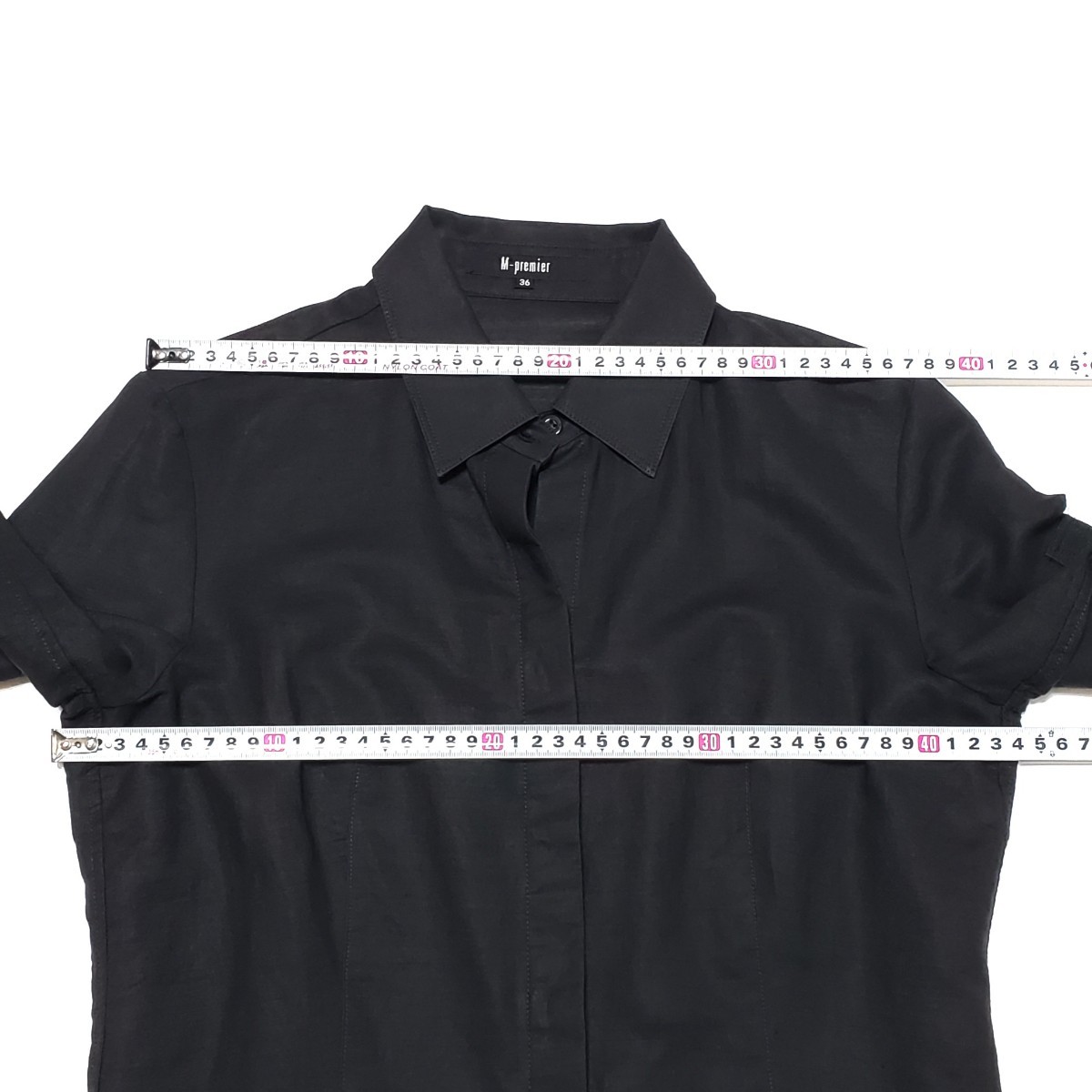 M-PREMIER エムプルミエ シャツ ブラック サイズ36（約S～Mサイズ相当）