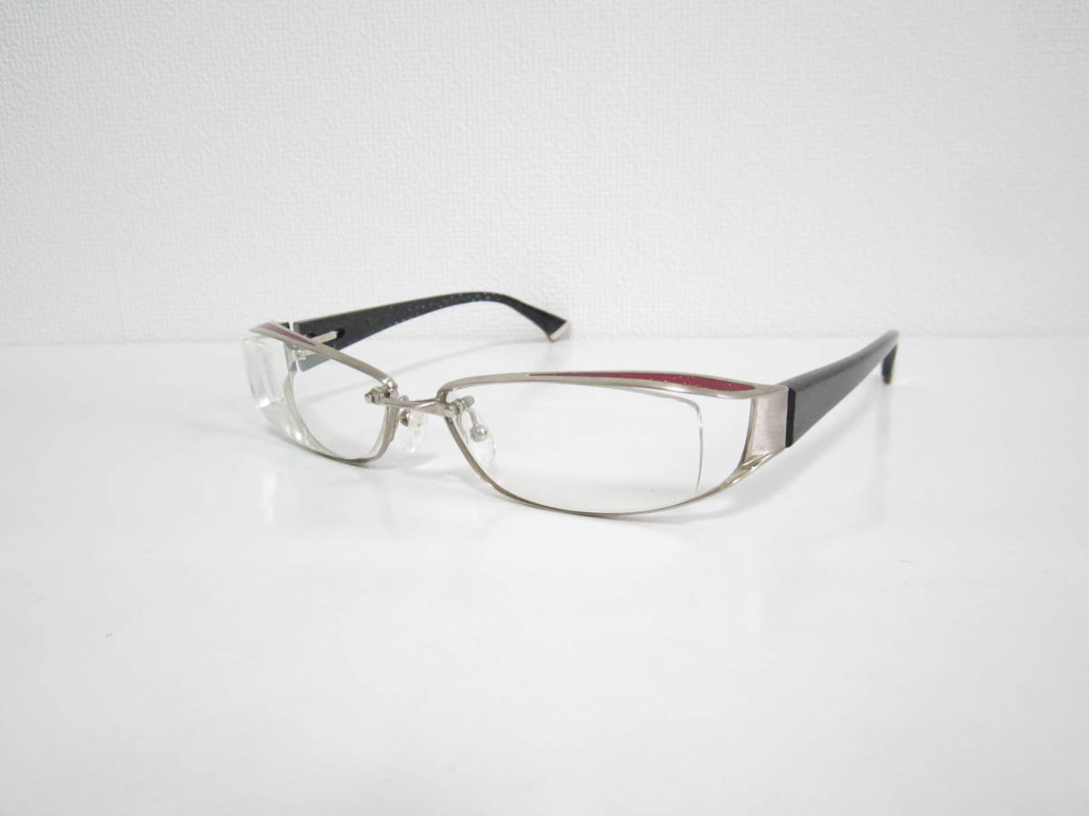 G◆別注モデル JAPONISM JN-406MS COL-ROBK EYE SQUARE OPTIQUE ジャポニズム silver 925使用 スクエア型 眼鏡 中古品の画像1