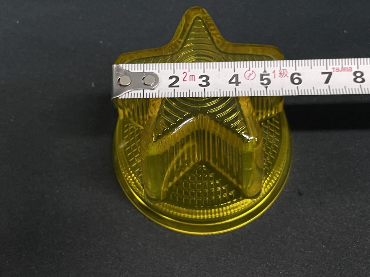 NEWスターマーカーレンズ　6個　黄　イエロー　星形マーカー　レトロ　デコトラ　アート　バスマーカー ガラス 星型 アートステンレス ASC_画像4