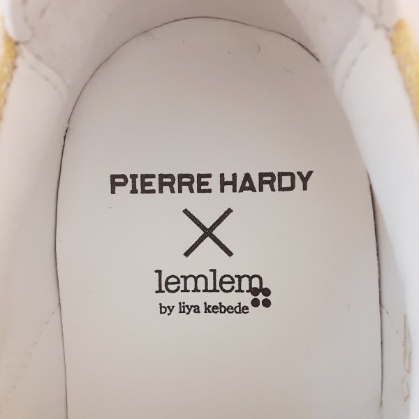 ピエールアルディ PIERRE HARDY スリッポン 38 - 麻×化学繊維 イエロー×白 レディース ストライプ/lemlem by liya kebedaコラボ 美品 靴_画像5