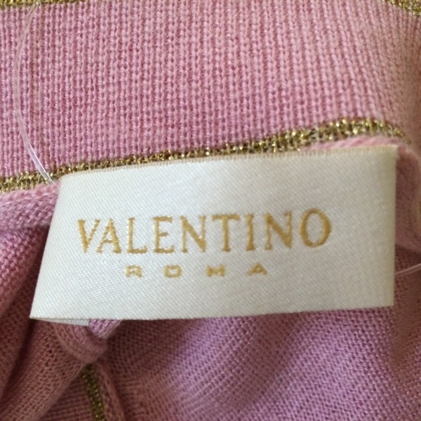 バレンチノローマ VALENTINO ROMA キャミソール サイズ40 M - ピンク×ゴールド レディース ニット/ラメ トップス_画像3