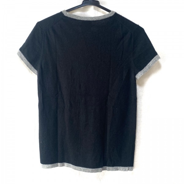 シャネル CHANEL 半袖Tシャツ サイズ40 M P27584 - 黒×ライトグレー レディース クルーネック/カシミヤ 06C トップス_画像2