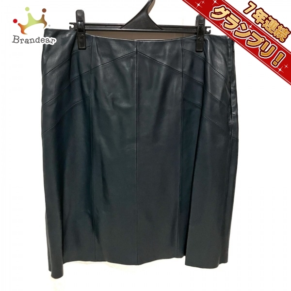 ロエベ LOEWE スカート サイズ48 XL - 黒 レディース ひざ丈/レザー ボトムス_画像1
