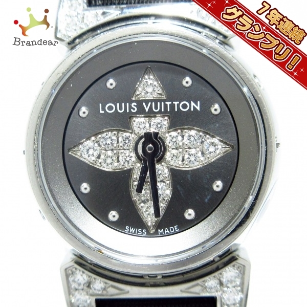 LOUIS VUITTON(ヴィトン) 腕時計 タンブール ビジュ Q151K レディース ダークグレー×ダイヤモンド_画像1