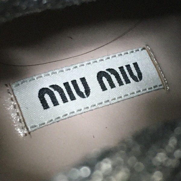 ミュウミュウ miumiu パンプス 37 - ニット シルバー レディース ソックスブーツ/ラメ/グリッター/ビジュー 靴_画像5