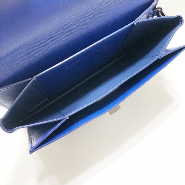 イッセイミヤケ ISSEYMIYAKE クラッチバッグ - PVC(塩化ビニール)×レザー ブルー×黒×マルチ バッグ_画像7