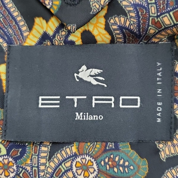 エトロ ETRO シングルスーツ 黒×グレー×ブルー メンズ ストライプ メンズスーツ_画像3